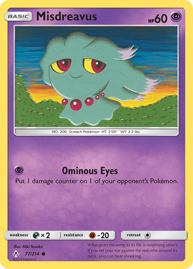 Carta Misdreavus 77/214 do set Unbroken Bonds — Pokémon TCG | Bynx