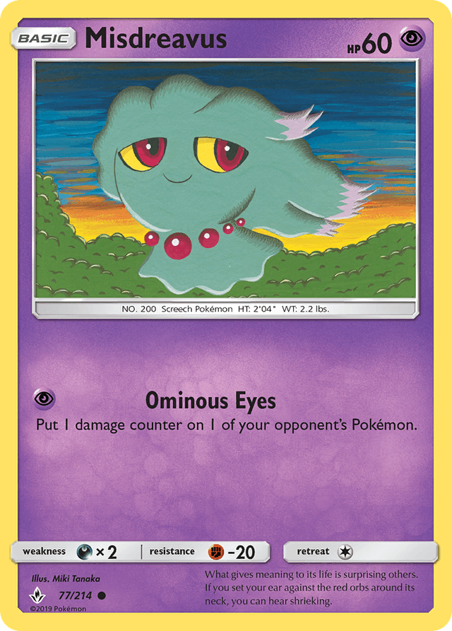 Carta Misdreavus 77/214 do set Unbroken Bonds — Pokémon TCG | Bynx