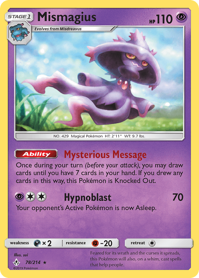 Carta Mismagius 78/214 do set Unbroken Bonds — Pokémon TCG | Bynx