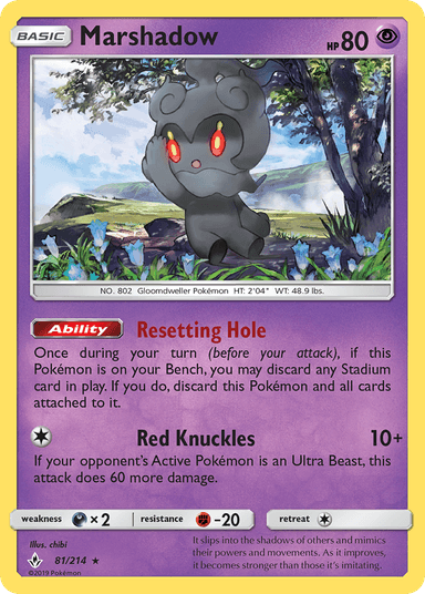 Carta Marshadow 81/214 do set Unbroken Bonds — Pokémon TCG | Bynx