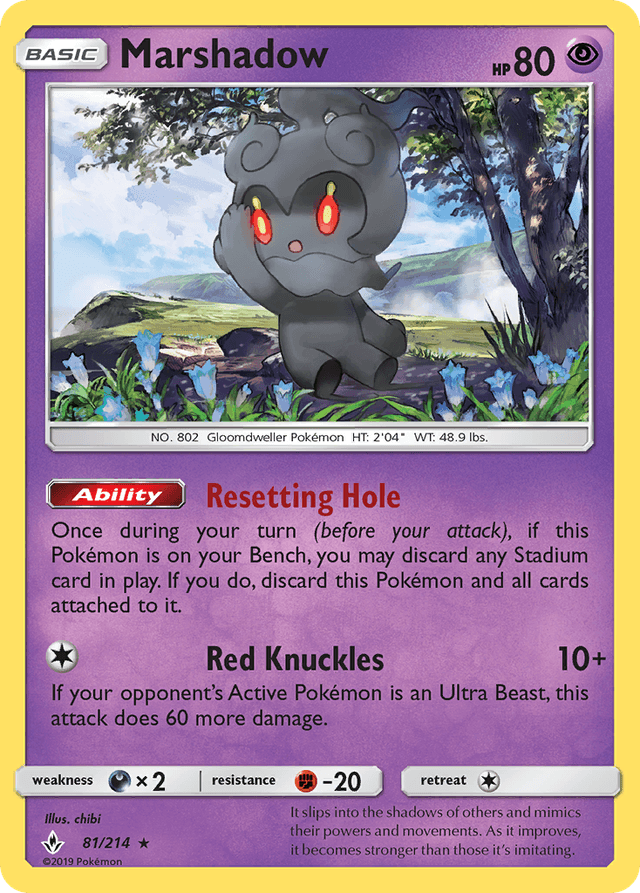 Carta Marshadow 81/214 do set Unbroken Bonds — Pokémon TCG | Bynx