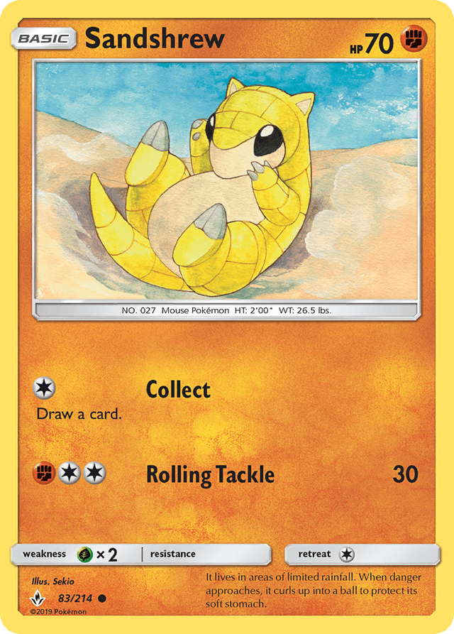 Carta Sandshrew 83/214 do set Unbroken Bonds — Pokémon TCG | Bynx