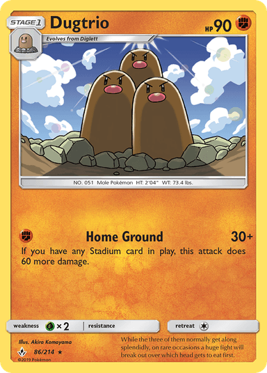Carta Dugtrio 86/214 do set Unbroken Bonds — Pokémon TCG | Bynx