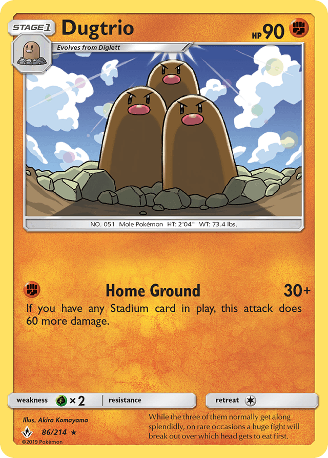 Carta Dugtrio 86/214 do set Unbroken Bonds — Pokémon TCG | Bynx