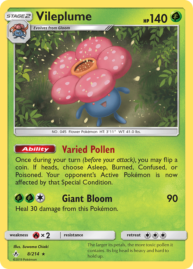 Carta Vileplume 8/214 do set Unbroken Bonds — Pokémon TCG | Bynx