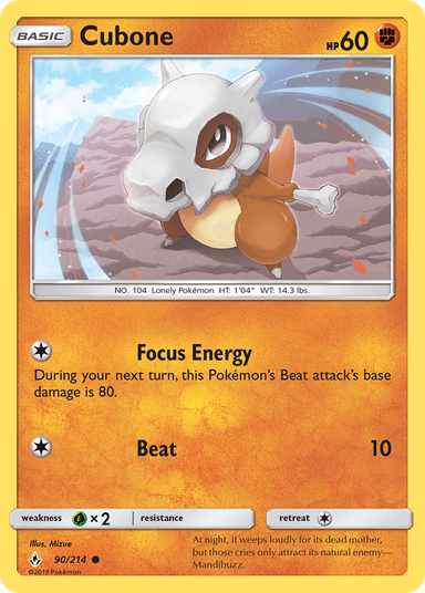 Carta Cubone 90/214 do set Unbroken Bonds — Pokémon TCG | Bynx