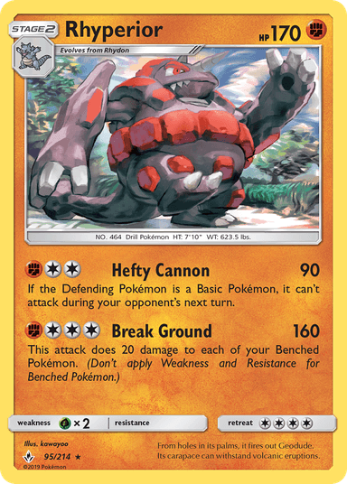 Carta Rhyperior 95/214 do set Unbroken Bonds — Pokémon TCG | Bynx
