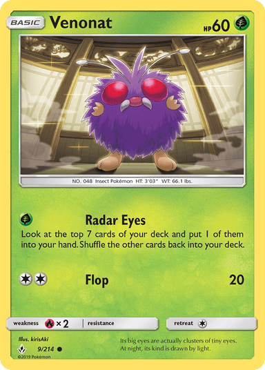 Carta Venonat 9/214 do set Unbroken Bonds — Pokémon TCG | Bynx