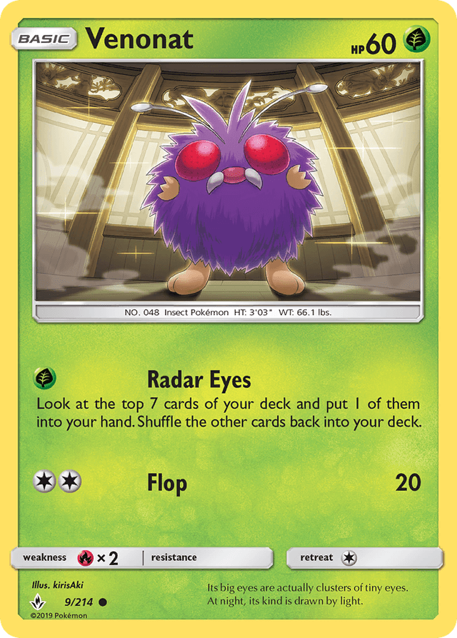 Carta Venonat 9/214 do set Unbroken Bonds — Pokémon TCG | Bynx