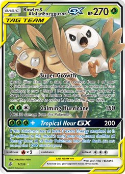 Rowlet & Alolan Exeggutor-GX 1 — Unified Minds
