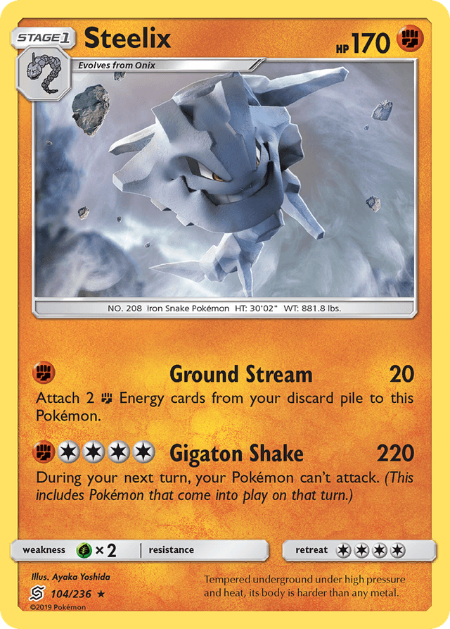 Carta Steelix 104/236 do set Unified Minds — Pokémon TCG | Bynx