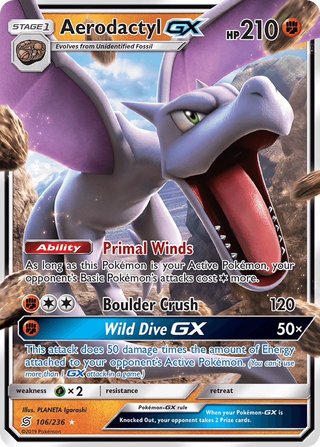 Carta Aerodactyl-GX 106/236 do set Unified Minds — Pokémon TCG | Bynx