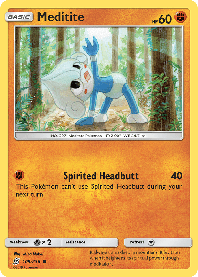 Carta Meditite 109/236 do set Unified Minds — Pokémon TCG | Bynx