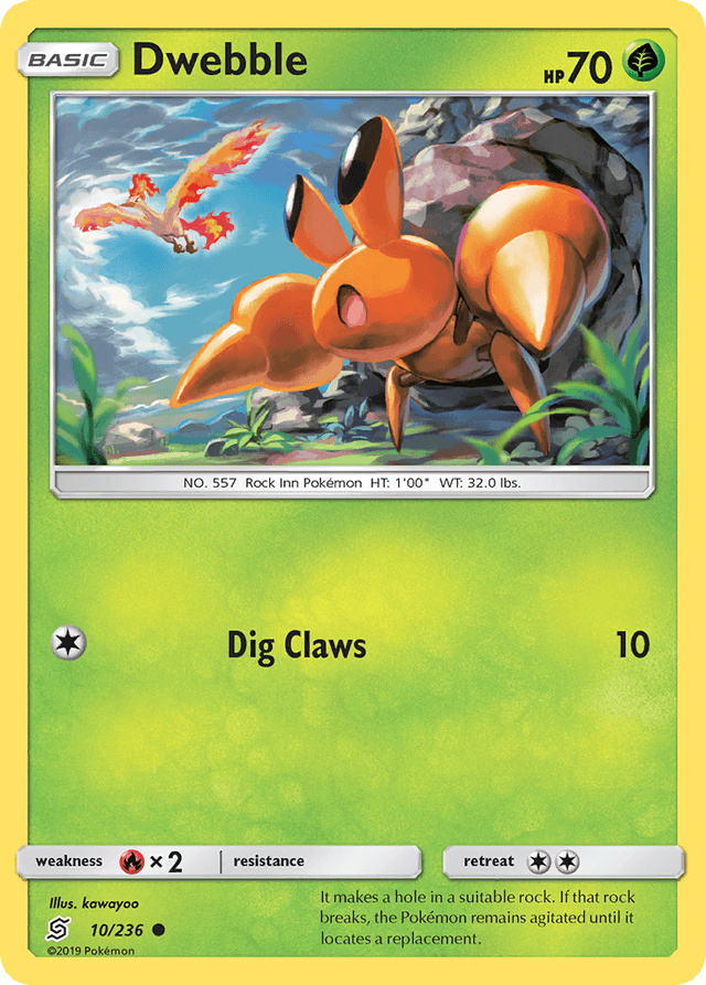 Carta Dwebble 10/236 do set Unified Minds — Pokémon TCG | Bynx