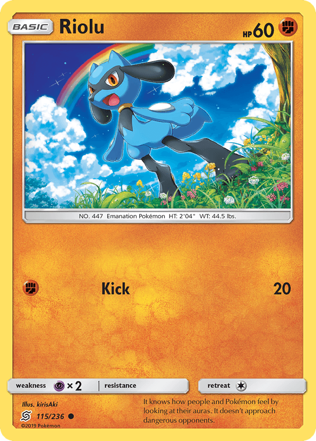 Carta Riolu 115/236 do set Unified Minds — Pokémon TCG | Bynx