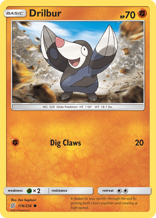 Carta Drilbur 118/236 do set Unified Minds — Pokémon TCG | Bynx