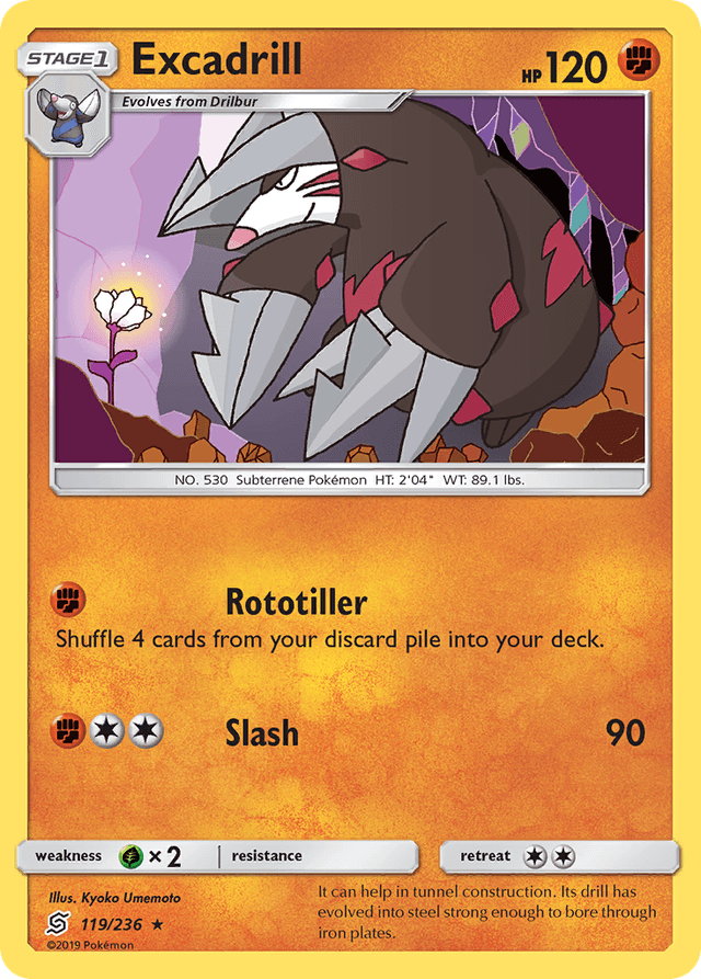 Carta Excadrill 119/236 do set Unified Minds — Pokémon TCG | Bynx