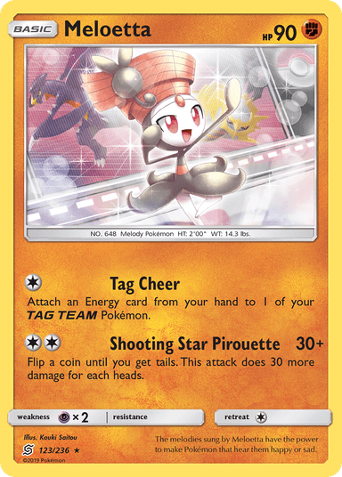 Carta Meloetta 123/236 do set Unified Minds — Pokémon TCG | Bynx