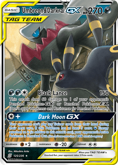 Carta Umbreon & Darkrai-GX 125/236 do set Unified Minds — Pokémon TCG | Bynx