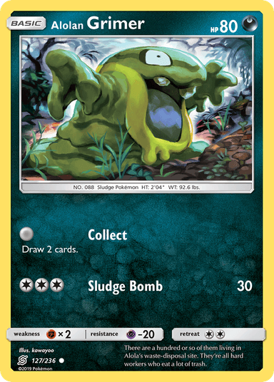 Carta Alolan Grimer 127/236 do set Unified Minds — Pokémon TCG | Bynx