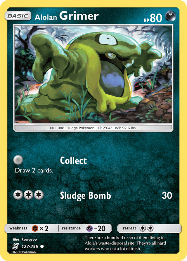 Carta Alolan Grimer 127/236 do set Unified Minds — Pokémon TCG | Bynx