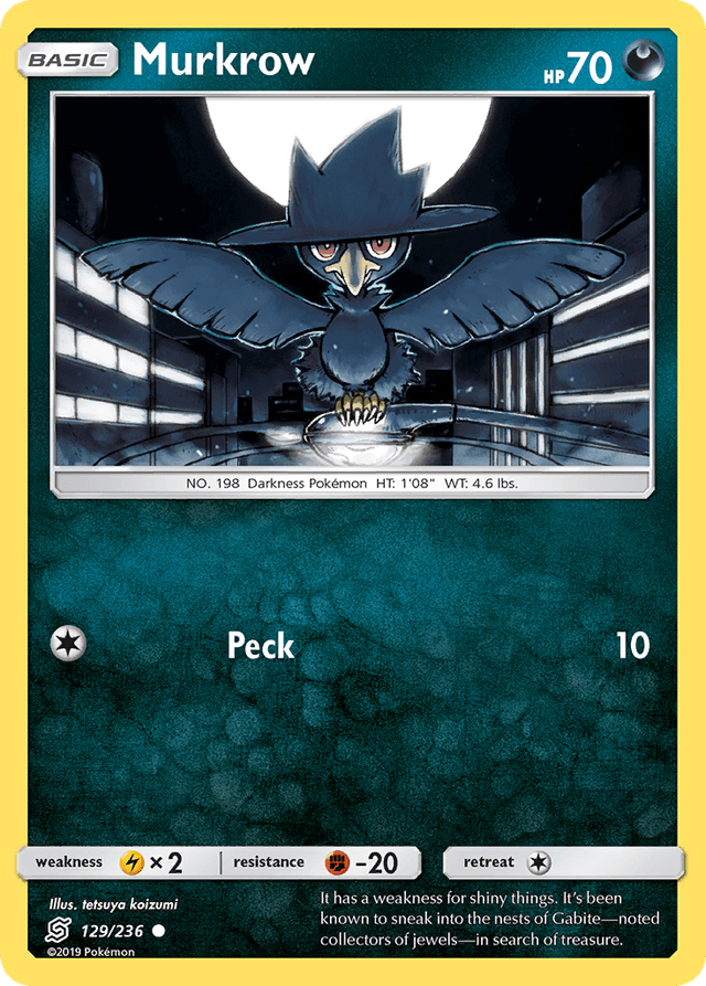 Carta Murkrow 129/236 do set Unified Minds — Pokémon TCG | Bynx