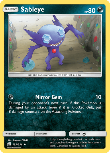 Carta Sableye 133/236 do set Unified Minds — Pokémon TCG | Bynx