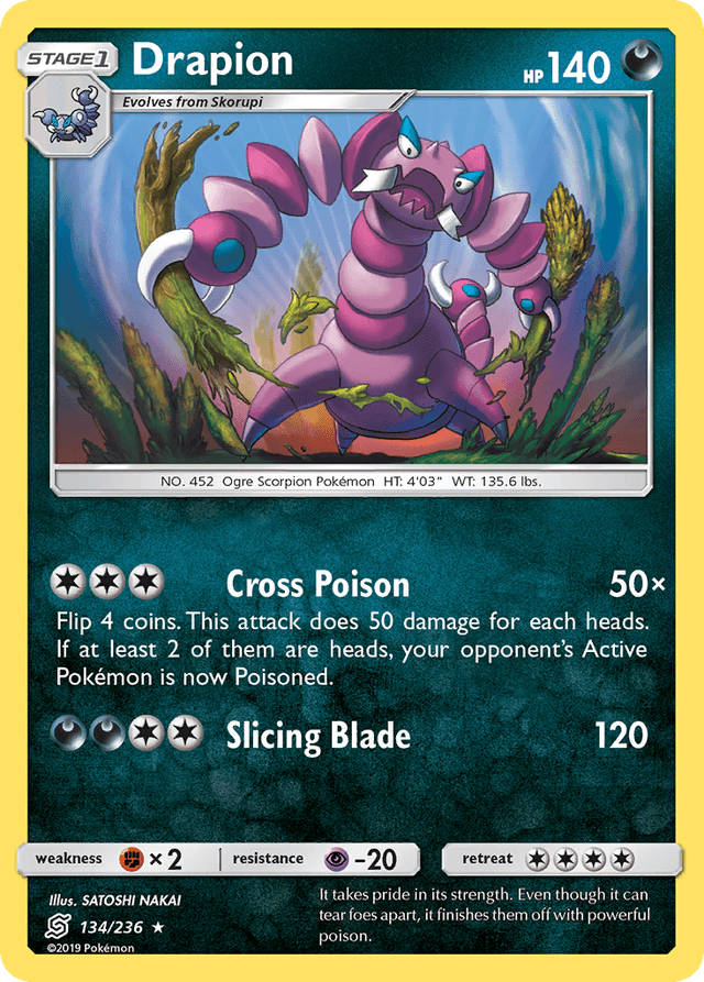 Carta Drapion 134/236 do set Unified Minds — Pokémon TCG | Bynx