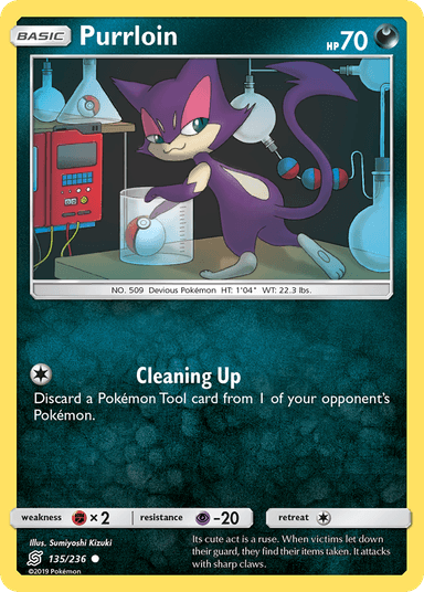 Carta Purrloin 135/236 do set Unified Minds — Pokémon TCG | Bynx