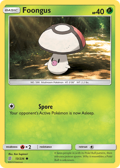 Carta Foongus 13/236 do set Unified Minds — Pokémon TCG | Bynx