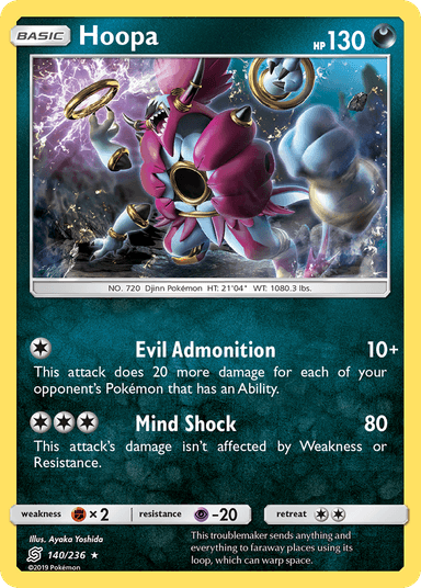 Carta Hoopa 140/236 do set Unified Minds — Pokémon TCG | Bynx