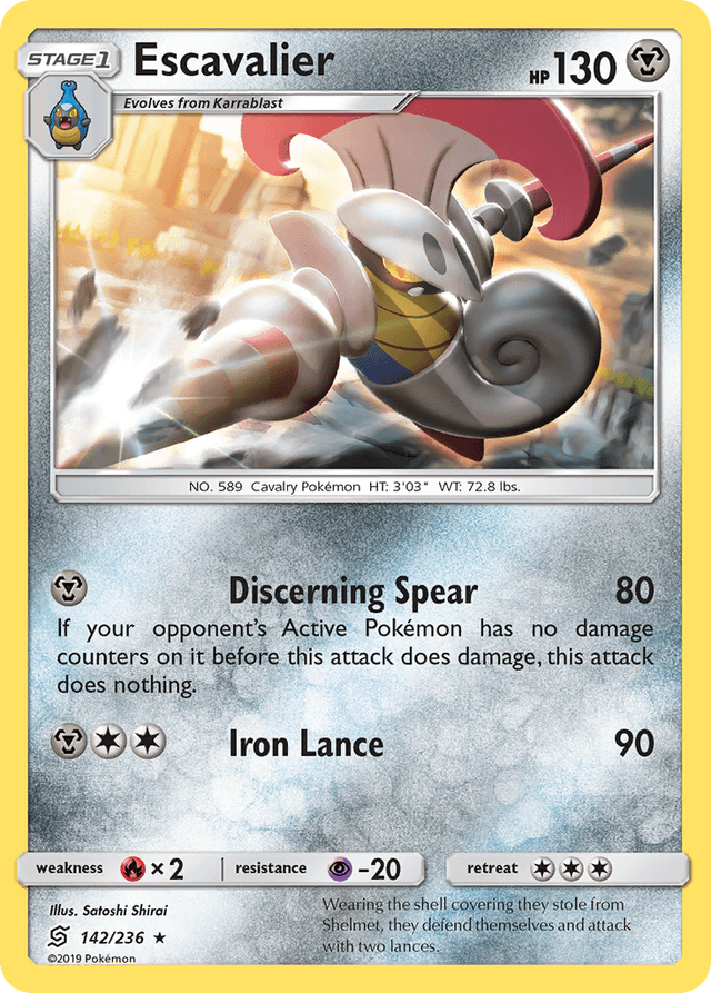 Carta Escavalier 142/236 do set Unified Minds — Pokémon TCG | Bynx