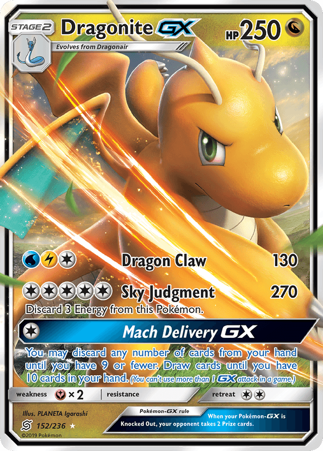 Carta Dragonite-GX 152/236 do set Unified Minds — Pokémon TCG | Bynx