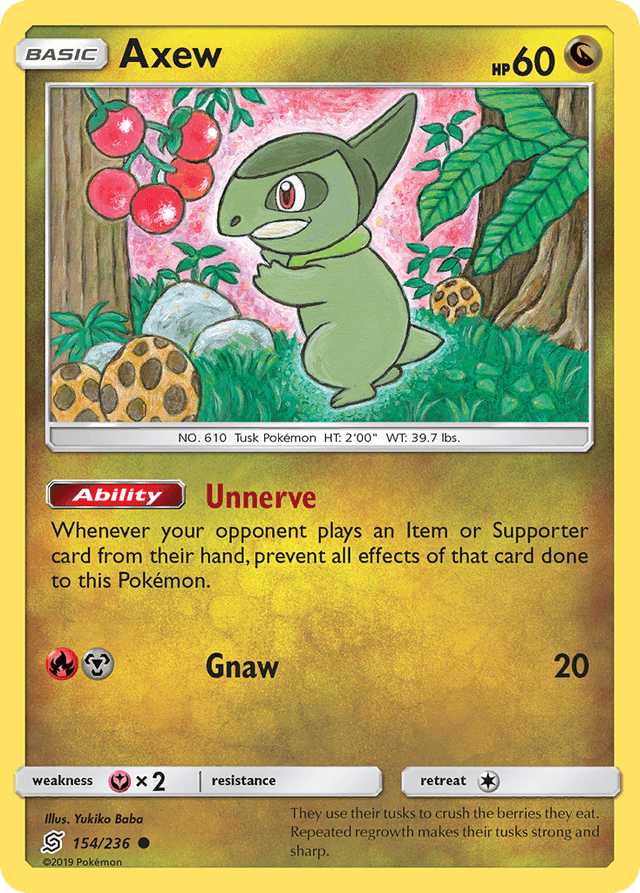 Carta Axew 154/236 do set Unified Minds — Pokémon TCG | Bynx