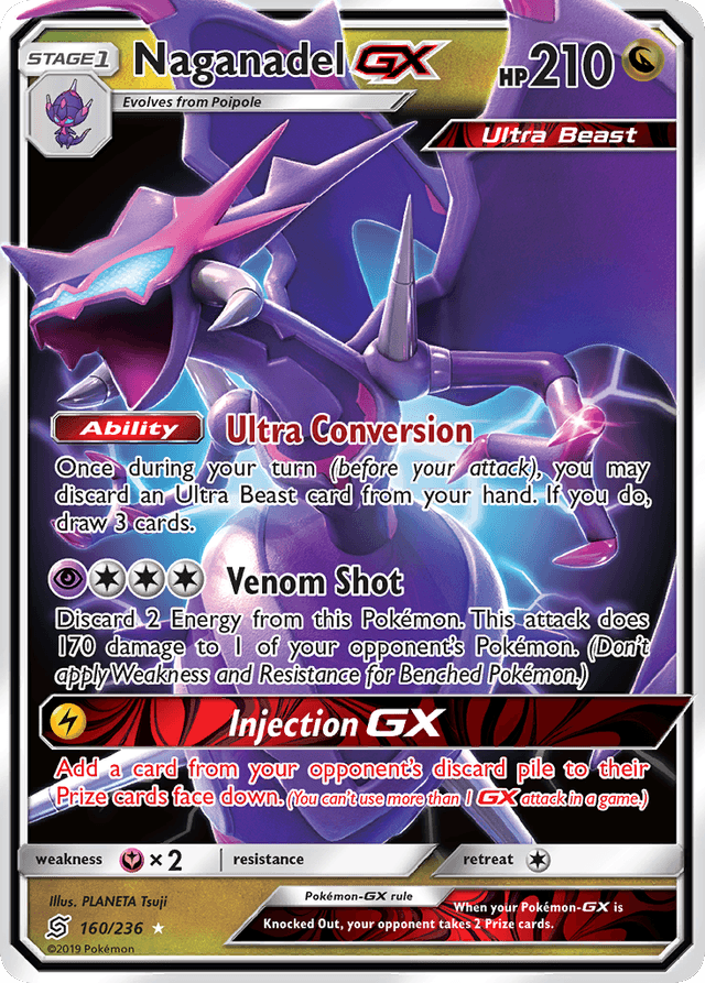 Carta Naganadel-GX 160/236 do set Unified Minds — Pokémon TCG | Bynx