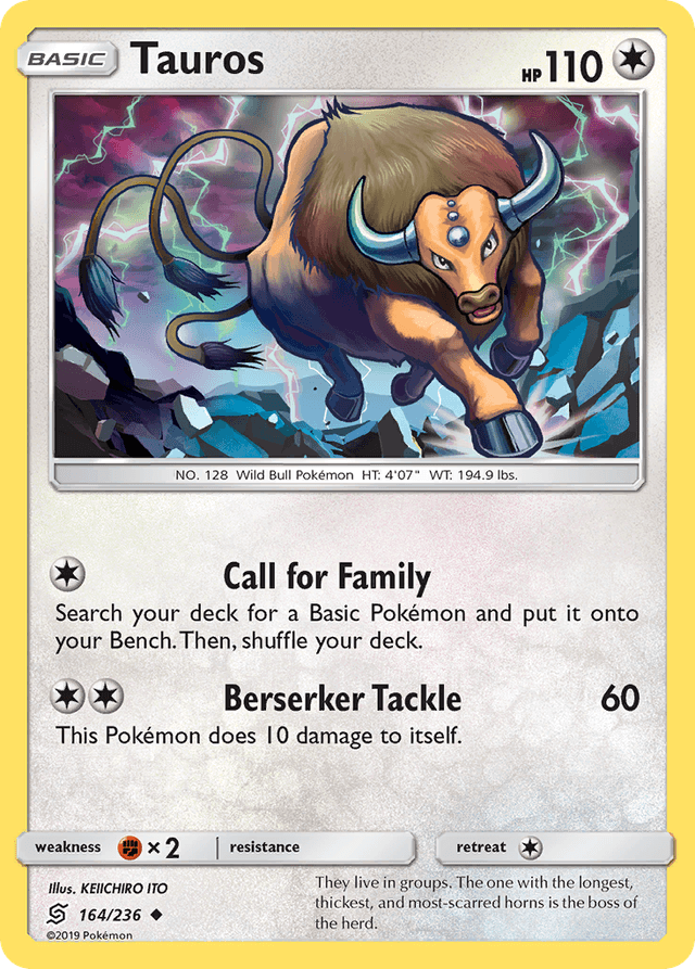Carta Tauros 164/236 do set Unified Minds — Pokémon TCG | Bynx