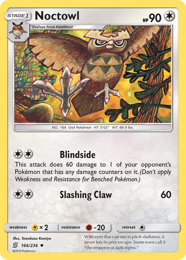 Carta Noctowl 166/236 do set Unified Minds — Pokémon TCG | Bynx