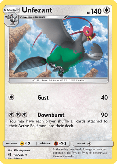 Carta Unfezant 176/236 do set Unified Minds — Pokémon TCG | Bynx