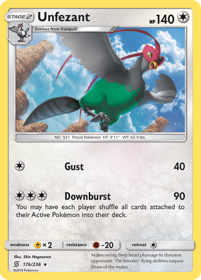 Carta Unfezant 176/236 do set Unified Minds — Pokémon TCG | Bynx