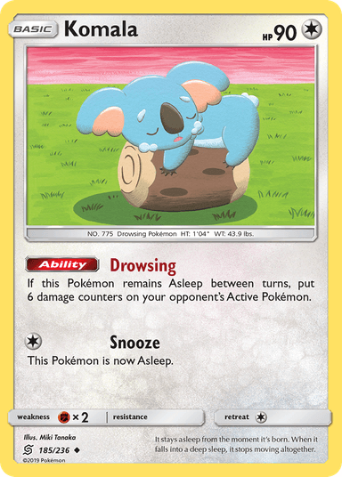 Carta Komala 185/236 do set Unified Minds — Pokémon TCG | Bynx
