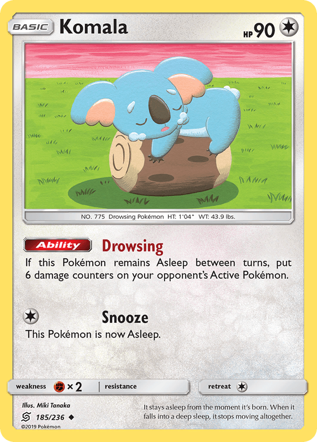 Carta Komala 185/236 do set Unified Minds — Pokémon TCG | Bynx