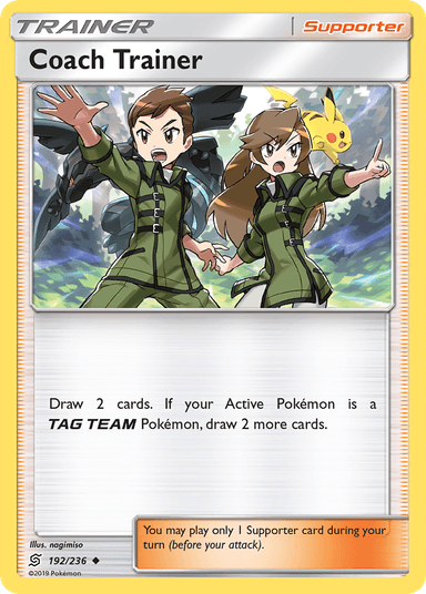 Carta Coach Trainer 192/236 do set Unified Minds — Pokémon TCG | Bynx