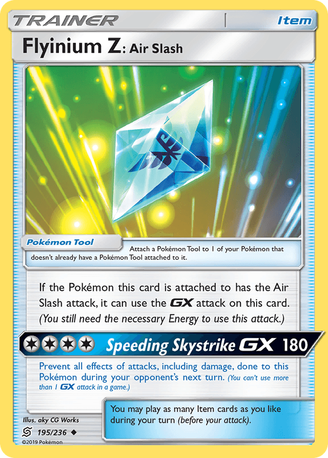 Carta Flyinium Z: Air Slash 195/236 do set Unified Minds — Pokémon TCG | Bynx