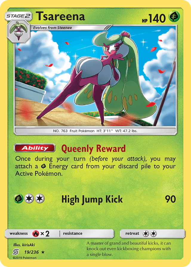 Carta Tsareena 19/236 do set Unified Minds — Pokémon TCG | Bynx