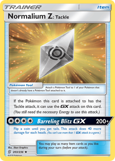 Carta Normalium Z: Tackle 203/236 do set Unified Minds — Pokémon TCG | Bynx