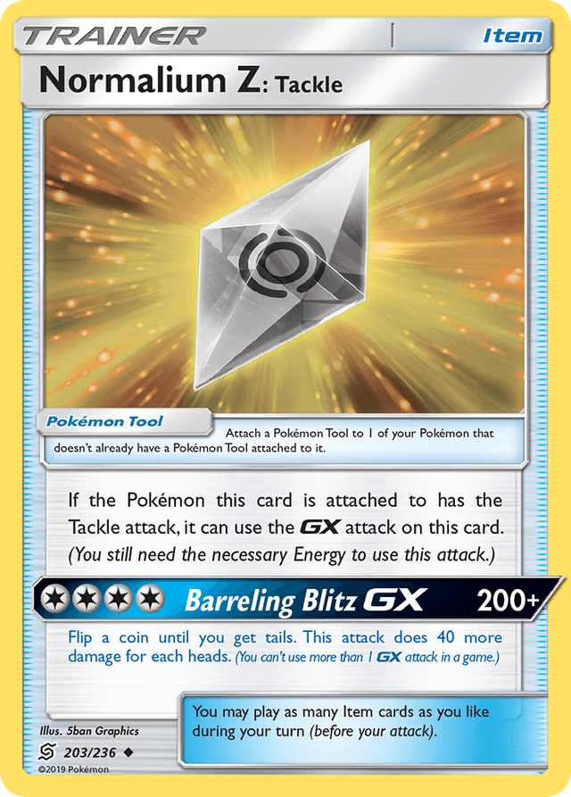 Carta Normalium Z: Tackle 203/236 do set Unified Minds — Pokémon TCG | Bynx