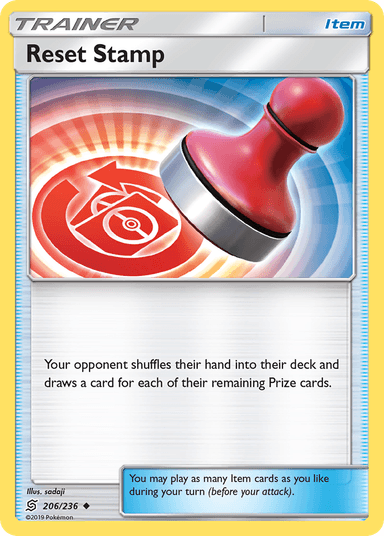 Carta Reset Stamp 206/236 do set Unified Minds — Pokémon TCG | Bynx