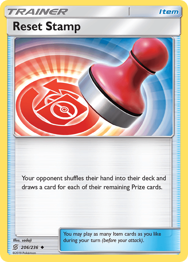 Carta Reset Stamp 206/236 do set Unified Minds — Pokémon TCG | Bynx