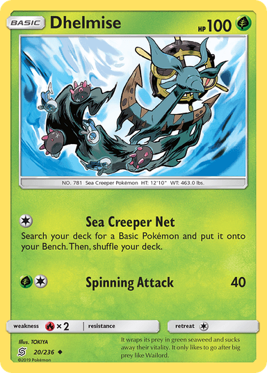 Carta Dhelmise 20/236 do set Unified Minds — Pokémon TCG | Bynx
