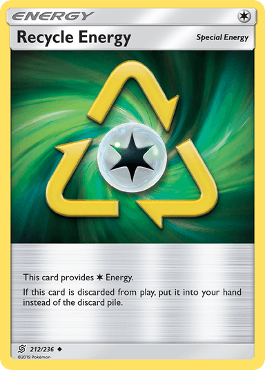 Carta Recycle Energy 212/236 do set Unified Minds — Pokémon TCG | Bynx